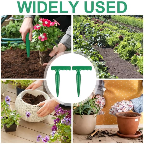 Hageboreverktøy, 2 stk. solid plastløkplanter, miniplanter med ergonomisk håndtak