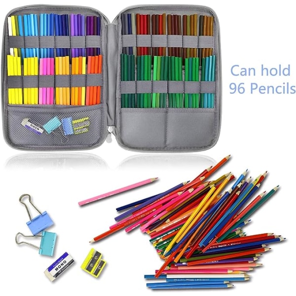96 slots farvet blyanthus, stor blyantholder,