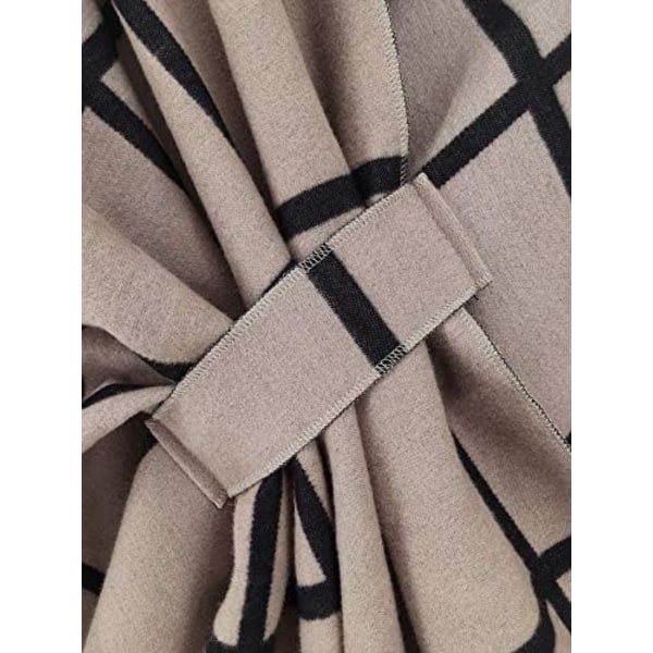 Dame Shawl Wrap Poncho Ruana Cape Åben Front Cardigan Shawls til Efterår Vinter