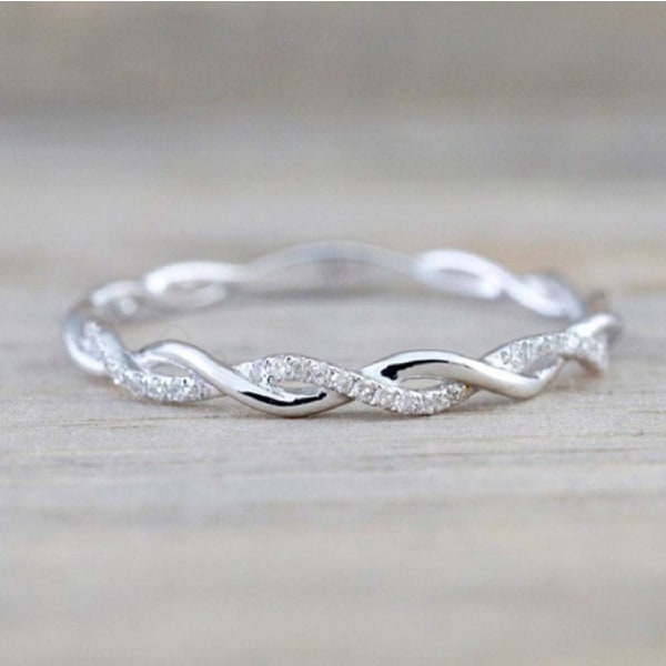 Twist Ring for Women Fashion 925 Sterling Silver Stack Twisted Ri