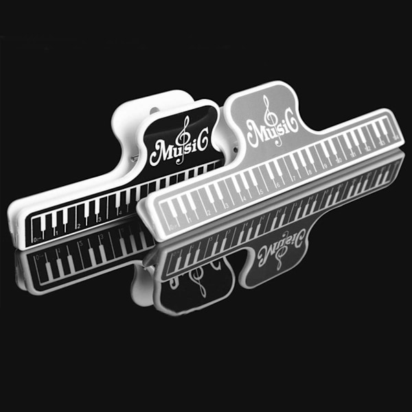 4 stk. Musikbogsklemmer Musiksideholder - Bogsideholder L Størrelse (Sort)