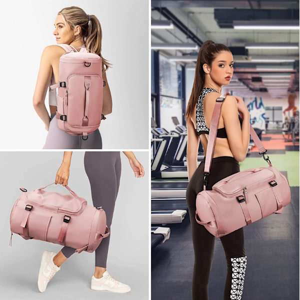Sports taske til kvinder, sports taske pink med skorum