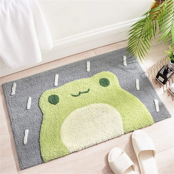 40x60 cm Kylpyhuoneen Matto, Imuva, Liukumaton, Pehmeä ja Ihoystävällinen Kylpyhuoneen Matto Sammakko Kuvio