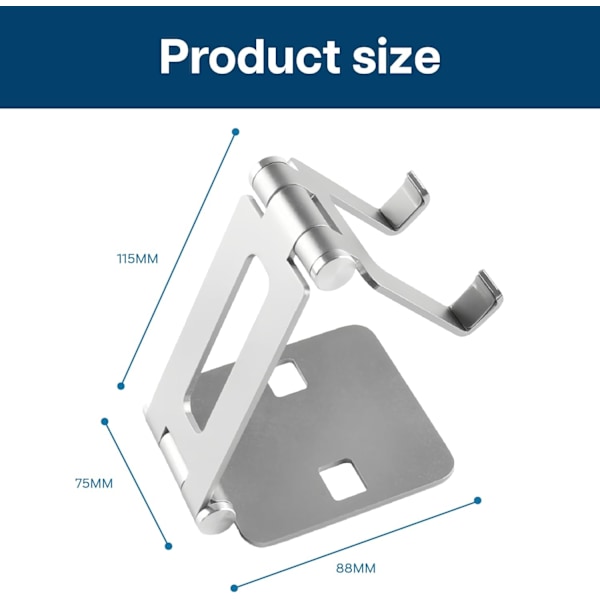 MMOBIEL Mobiltelefonställ för skrivbord - Justerbart stativ för telefon, e-läsare och surfplatta, universellt kompatibelt med iPhone, iPad,