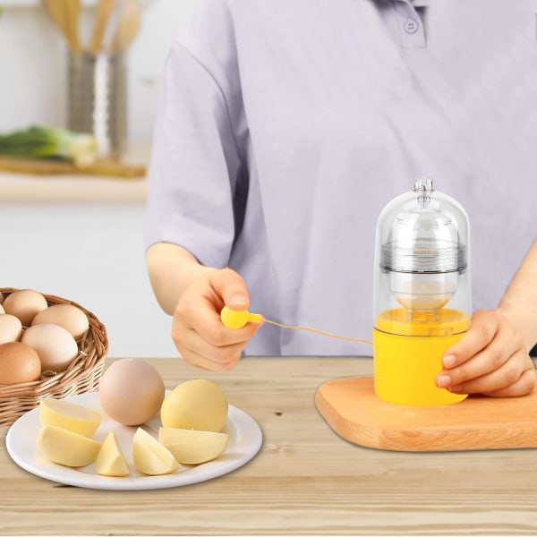 Æggeblommepisker Æggepisker, Æggepisker Silikoneshaker Piskeæg Maker med Træktræktov E
