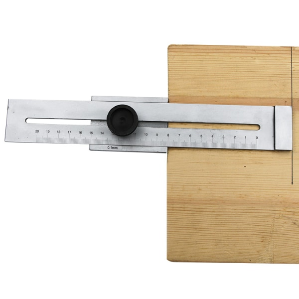 200mm parallel markør snor lineal - Kulstofstål - Krom overflade