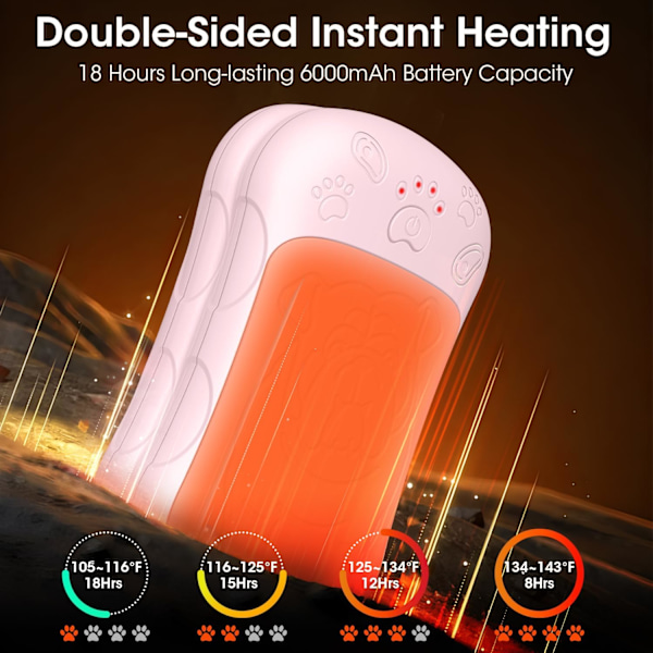 Latautuvat Kädenlämmittimet 2 kpl Vahva Magneetti 18h Pidempi Lämpö Portable Taskukokoinen Kädenlämmitin 6000mAh USB Kuuma