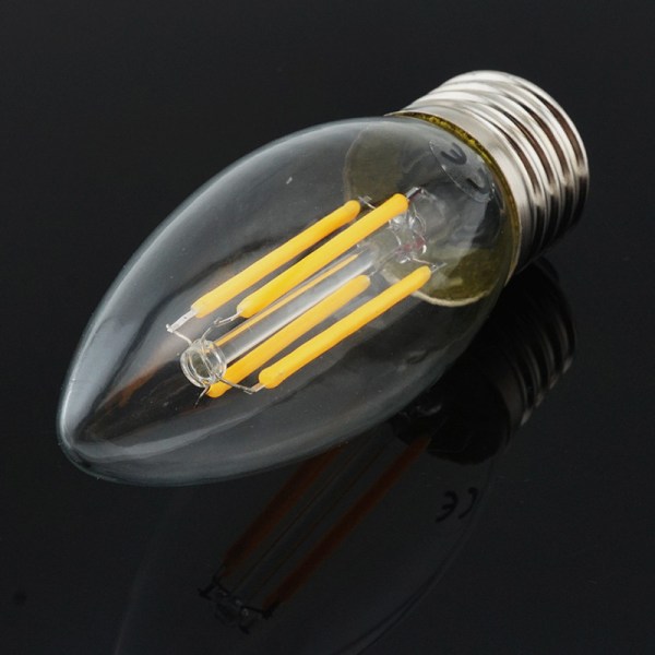 4W E27 Vintage LED Candle Bulb, C35 Filament LED Candle Bulb Equi