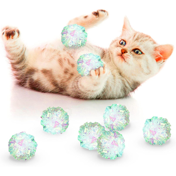 12 st Froissée Bollar för Illrar och Katter, Perfekt för Lek