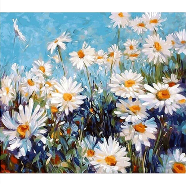 Daisy Måla efter nummer för vuxna, 40×50cm Daisy Digital Painting Kit Akrylfärger efter nummer DIY Cr