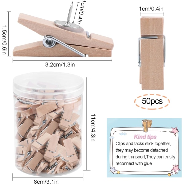 50 stk. trykknapper med klips, trykknapper med treklips