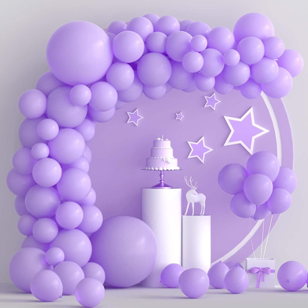 Violetit Ilmapallot 109 kpl Vaalean Violetin Ilmapallo Garland Pakkaus 5in