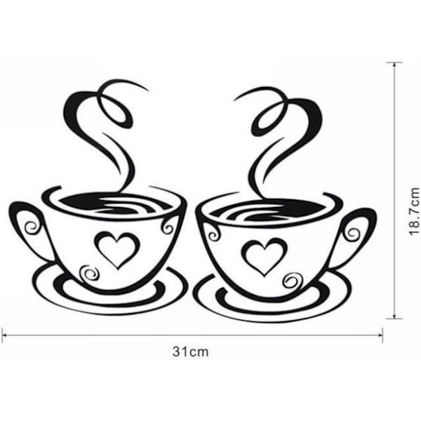 Set med 5 Design Kaffekopp Veggklistremerker Hjem Dekor C