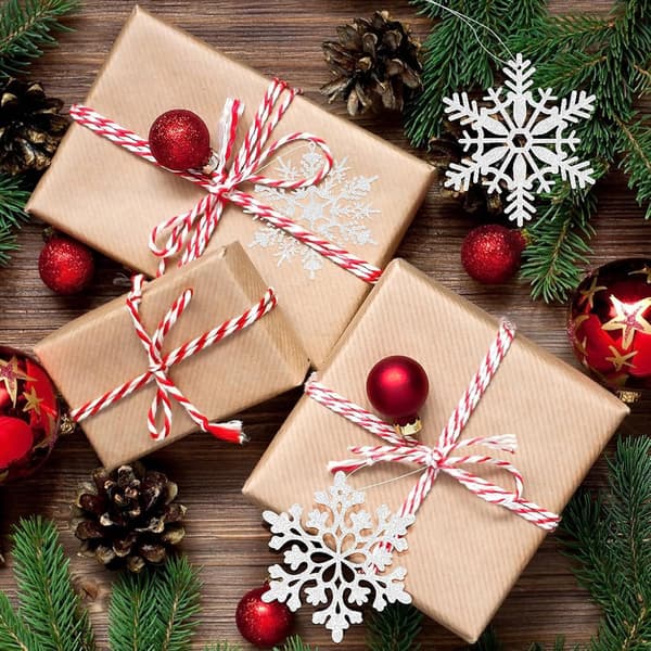 24 Julepynt Snøfnugg, Glitter Julepynt, Papirpynt, Vinter Julepynt, Hengende Snøfnugg med