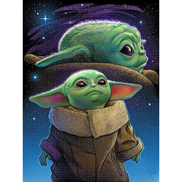 Baby Yoda 5D Diamantmaleri Kit til jul, DIY Rhinestone F