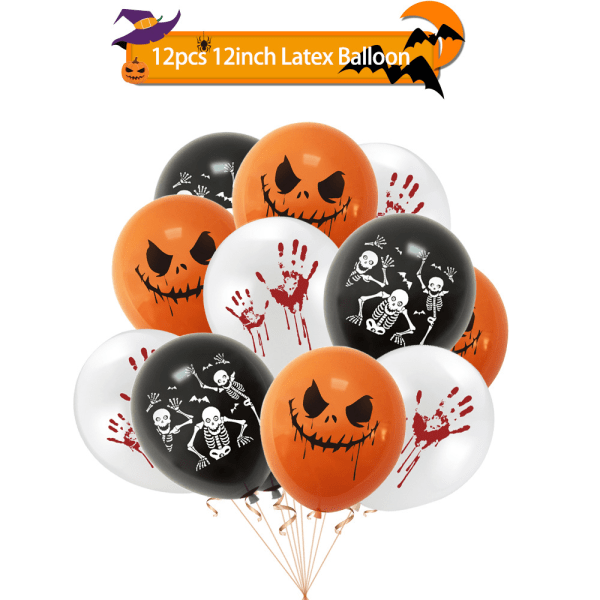 Halloween Ballongdekoration 48 Stycken Halloween Partyballonger Set med Blodig Helloween Party Bann