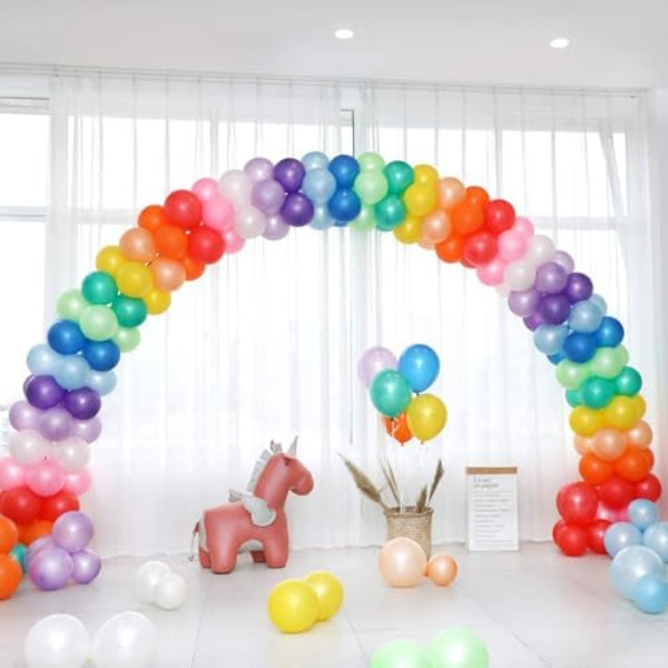 2 stk RUBFAC 120 Balloner Assorteret Farve 12 Tommer Regnbue Latex Balloner, 12 Lyse Farver Party Balloner til Fødselsdag B