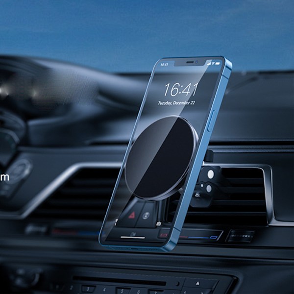 (obsidian black)Magneettinen matkapuhelimen pidike - Autoon - Yhteensopiva MagSafen ja iPhone 12:n kanssa - 360