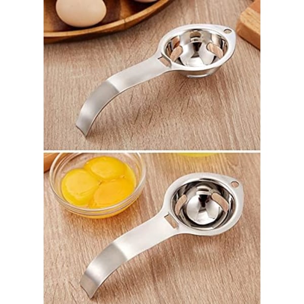 Eggseparator - Eggeplomme og Hvitteseparator i Rustfritt Stål - Eggehvite og Eggeplomme Sil - Eggdeler - Kjøkkenverktøy for Baking