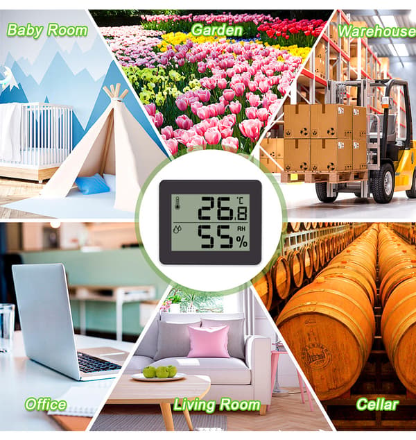 Minimalistisk temperatur- och hygrometer digital termometer för Smart
