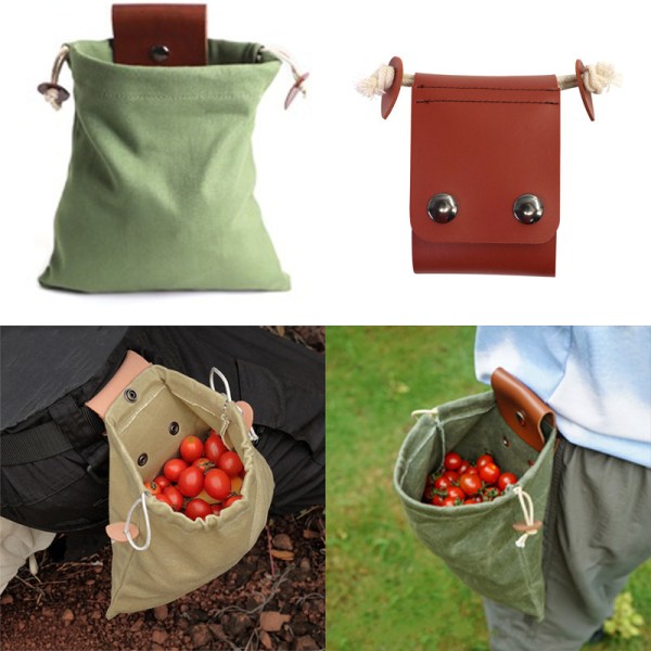 1PC Canvas Läderpåse Utomhus Fällbar Foderväska med