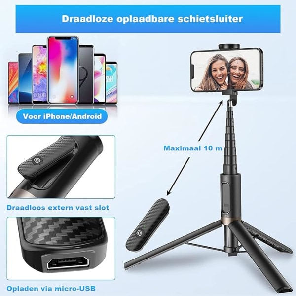 152 cm Mobiltelefon Selfie Stick, Udtrækkeligt Stativ, Roterbar, Fl