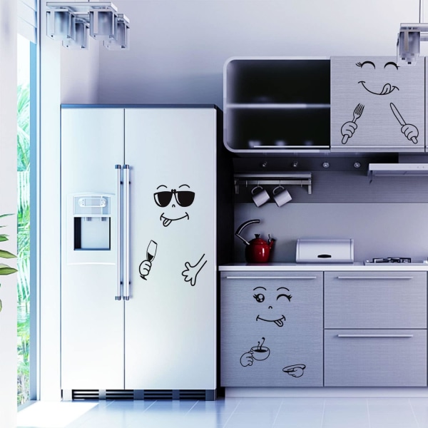 4 stykker sød køleskabsklistermærke Lækkert ansigt Køkken Køleskabssticke