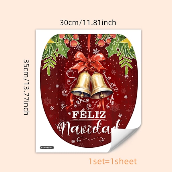 2 st jultoalettsdekaler, jultoalettsitsdekaler, toalettsitsdekaler - Spanska jultoalettsdekaler