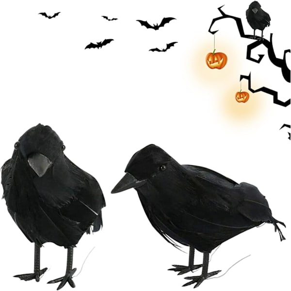 2 stk. sorte ravnepynt, Halloween ravnepynt