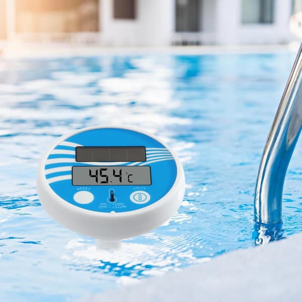 Flytande Pooltermometer med Solcellsdriven Digital Display - Flytande Pooltermometer - Pooltermometer för Simbassänger, Fiskdammar, Spa, Akvarier