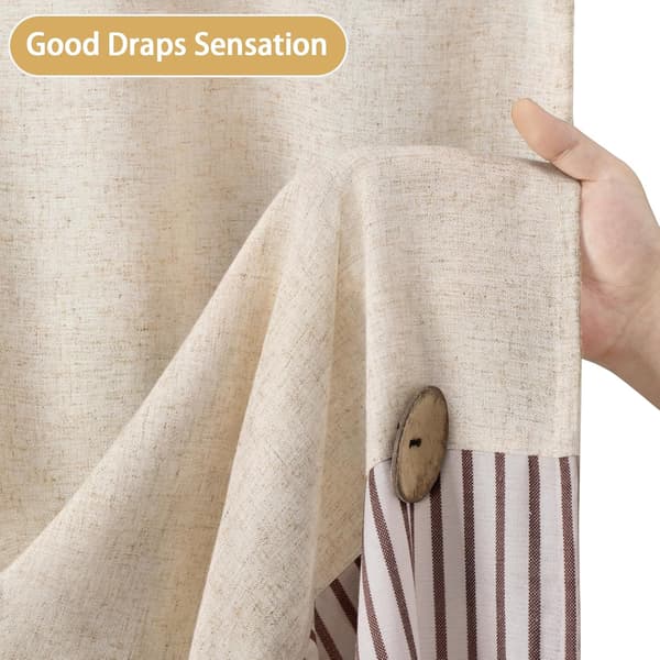 1 st Linservett Duschdraperi, Beige, Lantlig Stil, 72x72