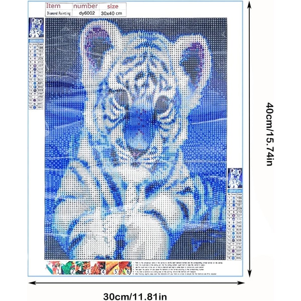 (30x40 cm) 5D diamantmaleri Tiger 9
