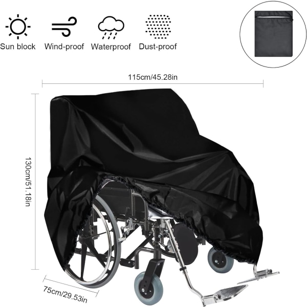 Rullestoltrekk (115x75x130cm), Mobilitetsscooter Oppbevaringsbeskyttelse