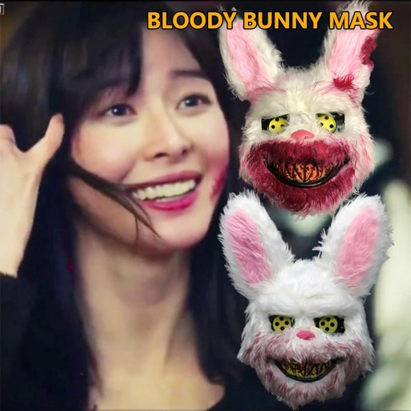 Halloween Scary Rabbit Horror Mask, Halloween Rabbit Mask, Bloody