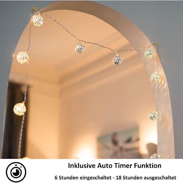 Marokko LED Feelysslyng - Total Længde 5M 20 Varmt Hvid LED