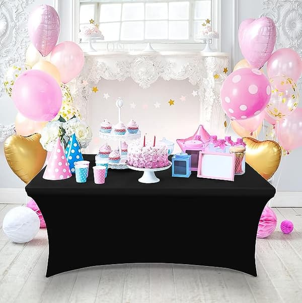 Blå Dream Stretch Party Duge (1 pakke, sort, 244 x 75
