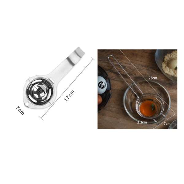 2 stykker ægudskiller rustfrit stål ægseparator og filter Æggeblommeseparator Æggehvide separator
