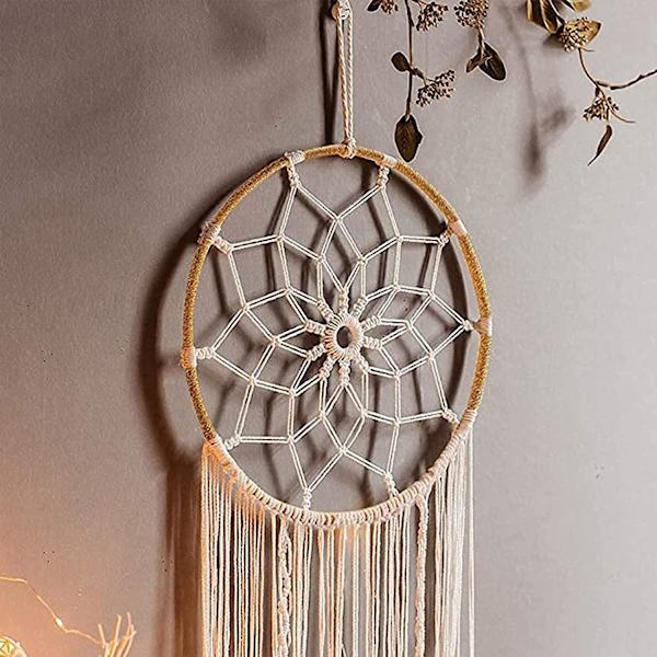 Smuk drøm Dreamcatcher Giant Dreamcatcher Macrame med fjer