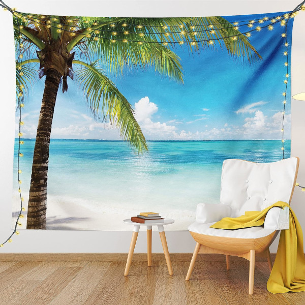 Ocean Tapestry, Exotic Beach Water ja Palm Tree by The Shorin