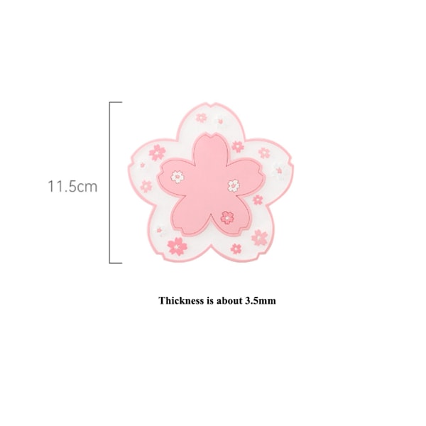 4 st 4,5 tum Kawaii Sakura Cup Coasters, söta rosa Macrame D