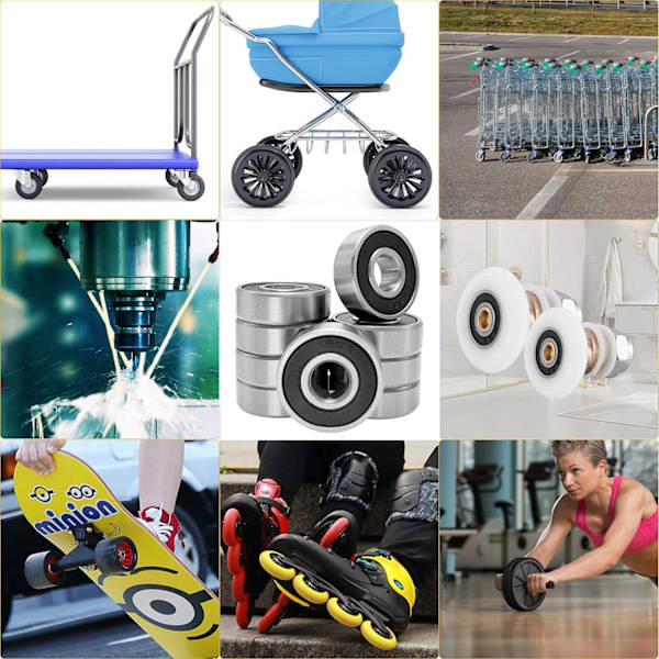 10 kpl rullalaudan laakerit metalliset miniatyyriväriset kitkattomat laakerit 608 2RS ABEC 9 Doub