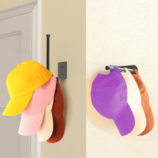 2-pack Hattställ för Basebollkepsar, Rostfritt Stål Hattorganisatör för Basebollkeps, Hattställ Förvaring, Hatt Hå