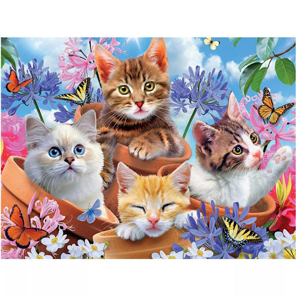 30x40cm Kit#F 5D DIY Timanttimaalaus, Kissat Timanttimaalaus, P