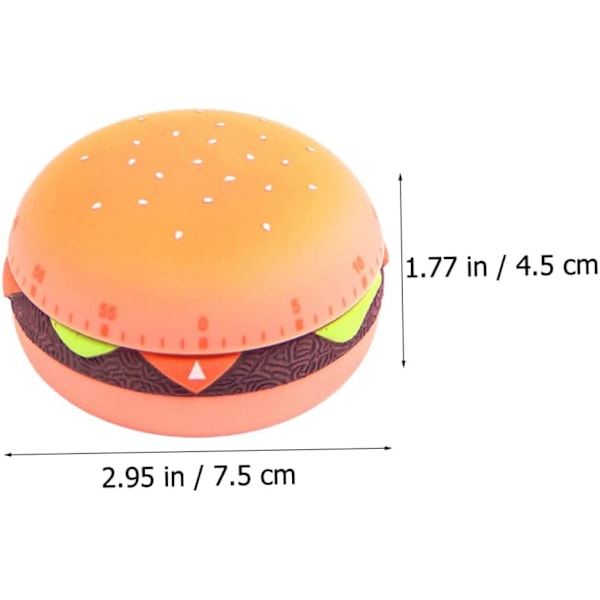 Restaurangtimer Kökstimer Portabel Köksmatlagnings Nedräkningspåminnelse för Matlagningsaccessoar Burgerform Timer Plast