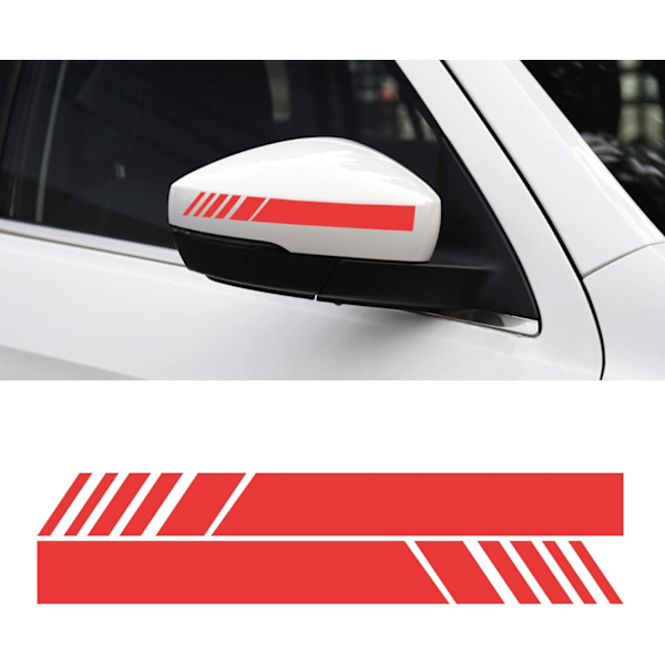 (Red) 2pcs Car Rearview Mirror Sticker Decoration Car Body Sticker Vinyl