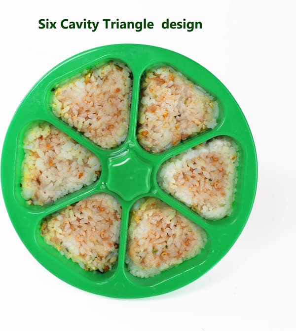 6 Hulrum Trekant Sushi Form Onigiri Risboldspresse Non-stick Sushi Maker Værktøj Til Tang Koriander Risbolde