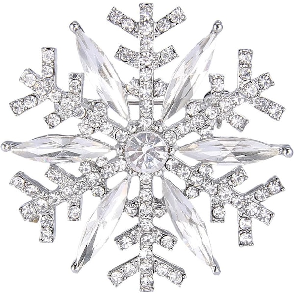 1 st Kristall Vinter Art Deco Snöflinga Blomma Brosch Nål
