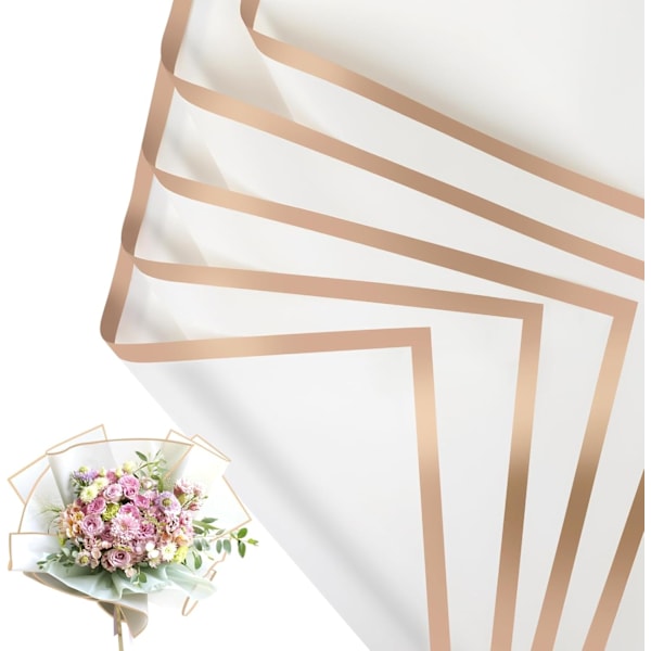 20 Ark Blomsterpapper - Vattentätt Blombukettpapper, Floristtillbehör Förpackningspapper för Bröllop