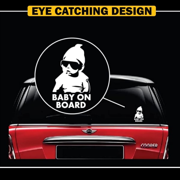 2 stykker Baby Safety On Board Car Sticker Decal - Funny Car Stick