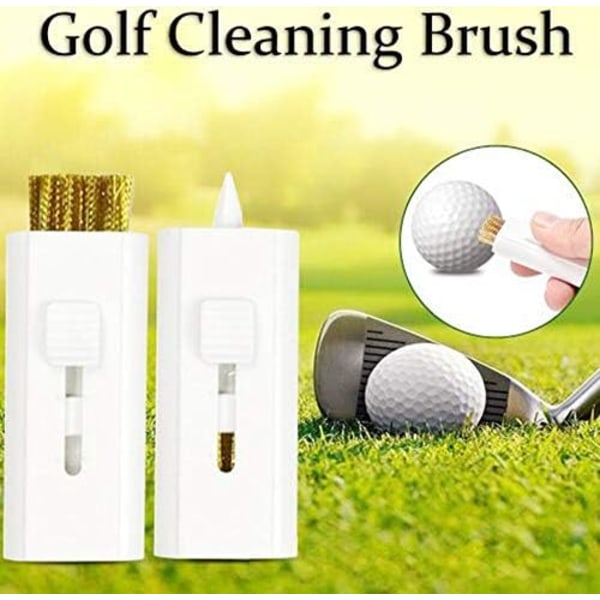 4-pack fickretraktil golfklubbrengöringsborste - Trådborstklubbfåra dubbelsidig rengörare, perfekt present att dela